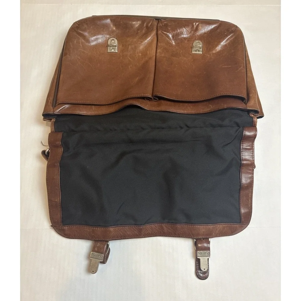 Vintage Samsonite Leather Distressed Computer Laptop Bag Business Casual